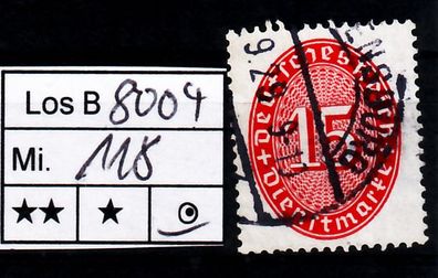 Los B8004: Deutsches Reich Dienst Mi. 118, gest