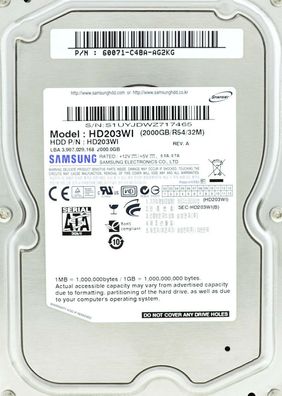 Samsung HD203WI 2TB SATA 3,5"