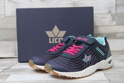 LICO Mädchen Klett-Sportschuh Barney VS lila-türkis mit Gummisenkel