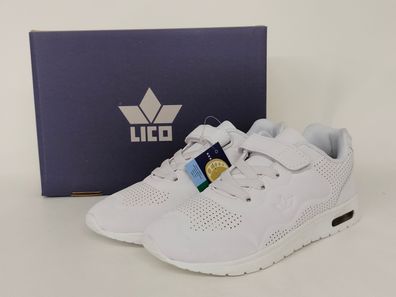 LICO Kinder Klett Halbschuh mit Stretchsenkel weiß