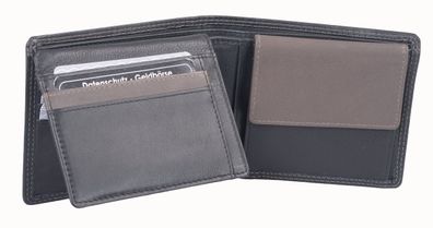 Echtleder Scheintasche, schwarz grau