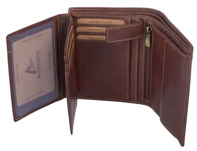 Echtleder Kombibörse, cognac, dunkel