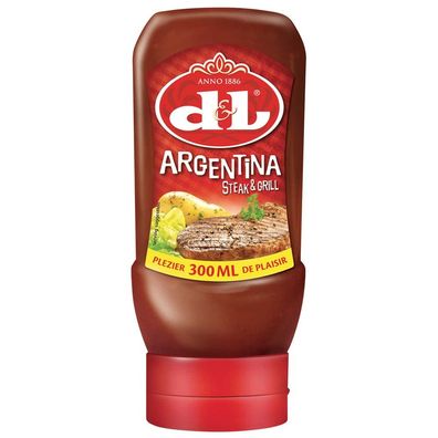 D&L Argentina Steak & Grill Sauce 300ml Squeeze BBQ Sauce für Burger Pommes Wraps