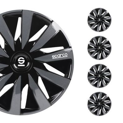 Sparco Radkappen 15 Zoll Lazio Schwarz Grau 4tlg