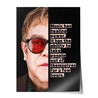 Elton John Poster Bild Leinwandbild Wandbild Porträt Spruch Zitat Geschenk Deko