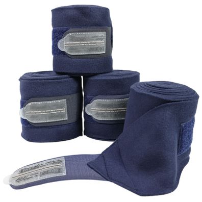 EQuest Fleece Bandage Act-Line für Pferde, 4er Set - Navy