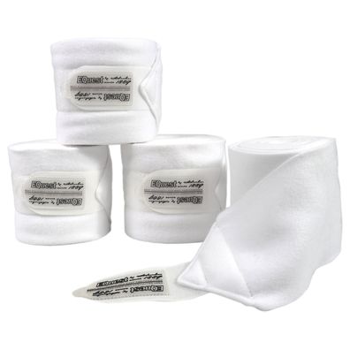 EQuest Fleece Bandage Act-Line für Pferde, 4er Set - Weiß