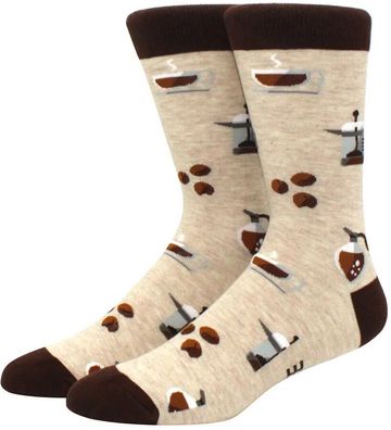 Kaffee Socken Beige Braun - Unisex - 36-44