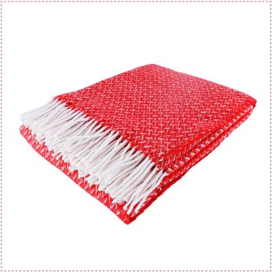 Fair De Luxe Wohndecke Wolle pur | 100% Wolle | Rot