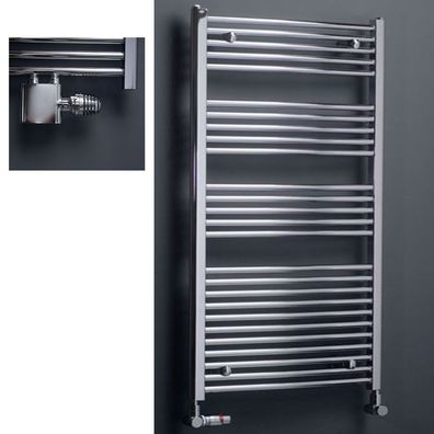Badheizkörper Velon chrom gebogen Badwärmer Handtuchheizkörper Heizkörper