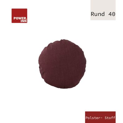 POWER INN Kissenbezug 40cm Rund | Aubergine | Polsterstoff | Waschbar
