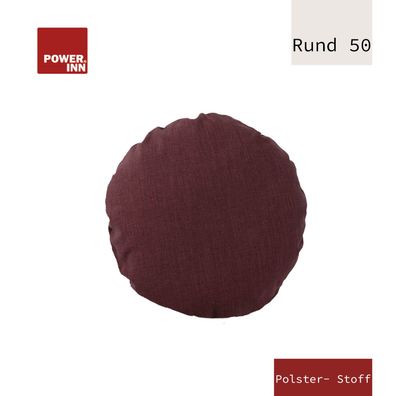 POWER INN Kissenbezug 50cm Rund | Aubergine | Polsterstoff | Waschbar