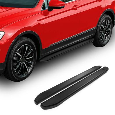 Alu Seitenschweller Trittbretter für Nissan Qashqai J10 2006-2014 Schwarz 2tlg