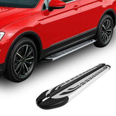 Trittbretter Seitenschweller Seitenbretter für Fiat Freemont 2011-2016 Alu Grau