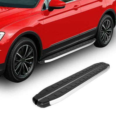 Seitenschweller Seitenbretter Trittbretter für Dacia Dokker 2012-21 Schwarz Alu
