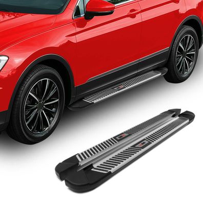 Trittbretter Seitenbretter Schweller für Hyundai Tucson 2004-2009 Alu Schwarz