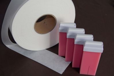 4 Wachspatronen rosa 100 ml Vliesrolle Waxing, Wax cartridge Sensitive 4 pcs Pink