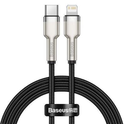 Baseus Cafule Serie Metall USB-C auf Lightning Datenkabel 20W PD, 1m, Schwarz