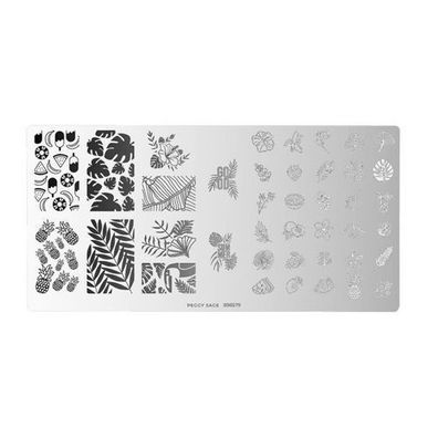 Peggy Sage Nail Art Stempelplatte mit Tropenmotiven