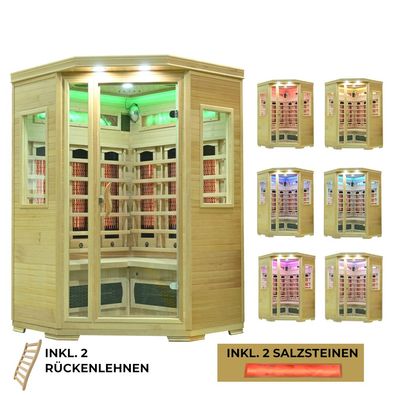 Infrarotkabine Lillesand Sauna Vollspektrumstrahler Dualtherm Salzstein Infrarot