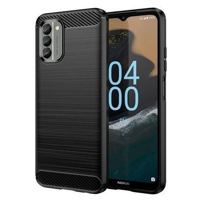 Nokia G400 Schutzhuelle aus flexiblem Silikon in Karbon-Optik, Schwarz