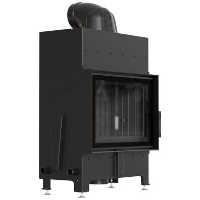 Kamineinsatz aus Stahl KRATKI FLOKI S 8 kW Ø 160 schwarz Verkleidung