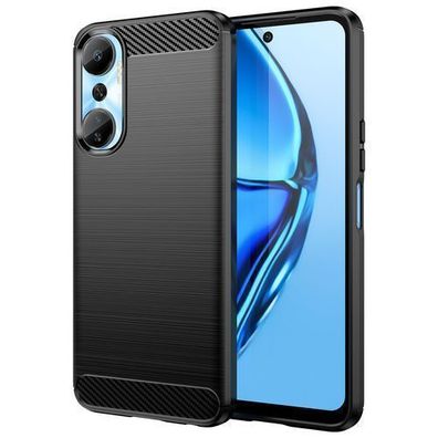Infinix Hot 20 Huelle: Flexibles Carbon-Design Silikon Case in Schwarz