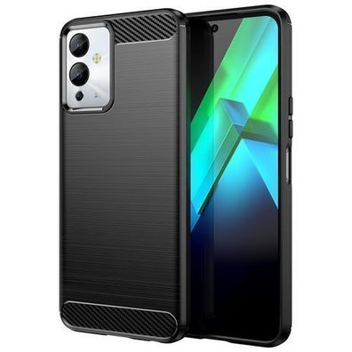 Infinix Note 12i Schutzhuelle: Flexibles Carbon-Silikon Case in Schwarz