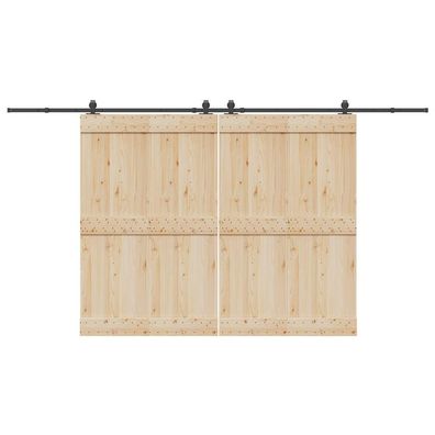 vidaXL Schiebetürbeschlag-Set 400 cm Stahl Schwarz