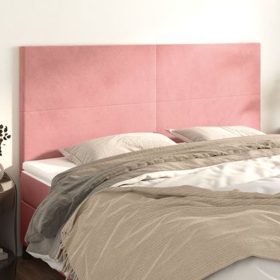vidaXL Kopfteile 4 Stk. Rosa 90x5x78/88 cm Samt