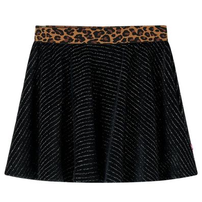 Kinderrock mit Bund in Leopardenmuster Schwarz 116