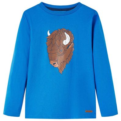 Kinder-Langarmshirt Kobaltblau 128