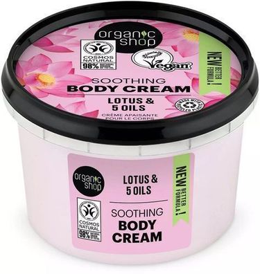 Organische Koerpercreme Lotus & 5 Oele, 250 ml