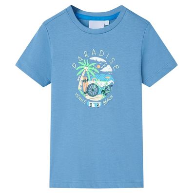 Kinder-T-Shirt Mittelblau 140