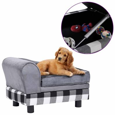 vidaXL Hundesofa Grau 57x34x36 cm Plüsch
