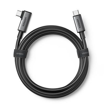Ugreen US551 Winkelstecker USB-C auf USB-C 60W 3A Kabel 5m Schwarz - High-Speed