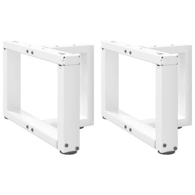 vidaXL Couchtischbeine T-Form 2 Stk. Weiß 50x25x(30-31) cm Stahl