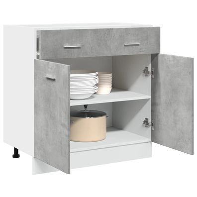 vidaXL Schubunterschrank Lyon Betongrau 80x46x81,5 cm Holzwerkstoff