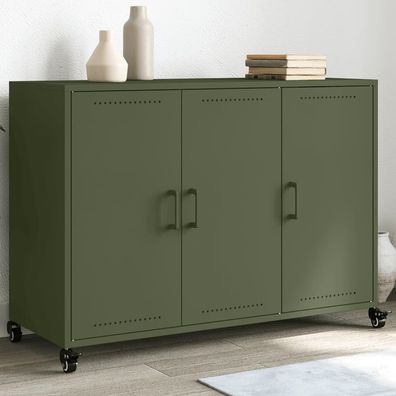 vidaXL Sideboard Olivgrün 100,5x39x72 cm Stahl
