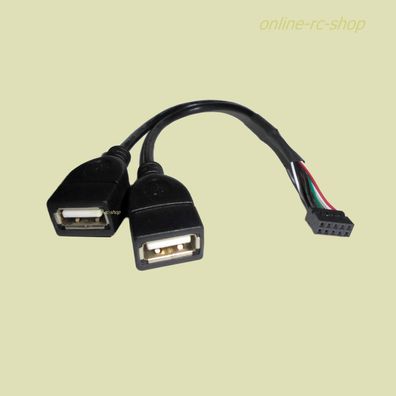 DeLOCK® Kabel USB 2.0 Pfostenbuchse 2,00 mm 10 Pin auf 2x USB 2.0 Typ-A Buchse