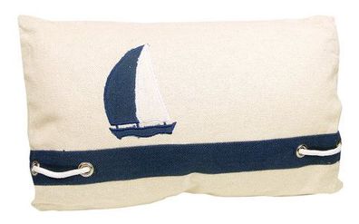 Dekokissen Katamaran beige/blau