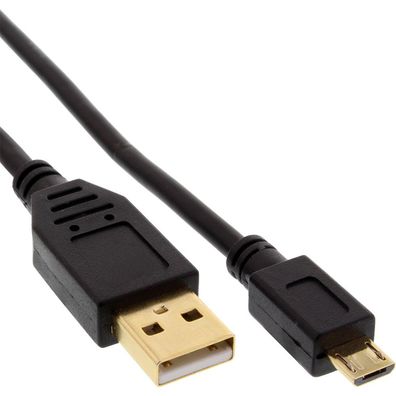 InLine® 31730P Micro-USB 2.0 Kabel, USB-A Stecker an Micro-B Stecker, e Kontakte, 3m