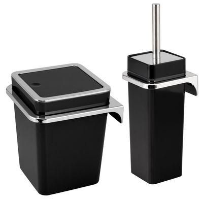 Badezimmer-Set, Zubehör-Set 2-tlg., Kunststoff, Savona schwarz