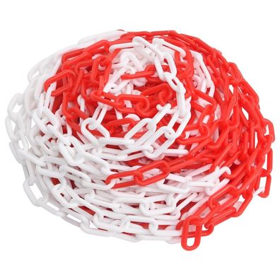 vidaXL Absperrkette Rot und Weiß 100 m Ø4 mm Kunststoff