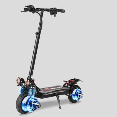 Elektroroller mit Doppelmotor 10 Zoll Offroad-E-Roller für Nachtfahrten 35° Steigung