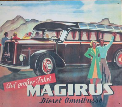 Blechschild Magirus Omnibusse, Reisen, Deko, Foto, Bild, Bus