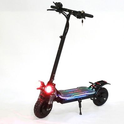 2400W Elektroroller mit Leuchtpanel 48V 21Ah Akku 45-60 km Reichweite Elektroroller