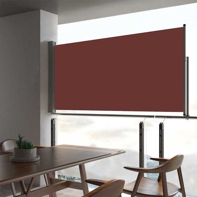 vidaXL Ausziehbare Seitenmarkise 80×300 cm Braun