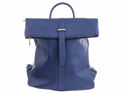 Vera Pelle Rucksack Daypack Echtleder aus Italien - Farben: dunkelblau