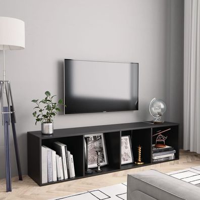 vidaXL Bücherregal/TV-Schrank Schwarz 143×30×36 cm